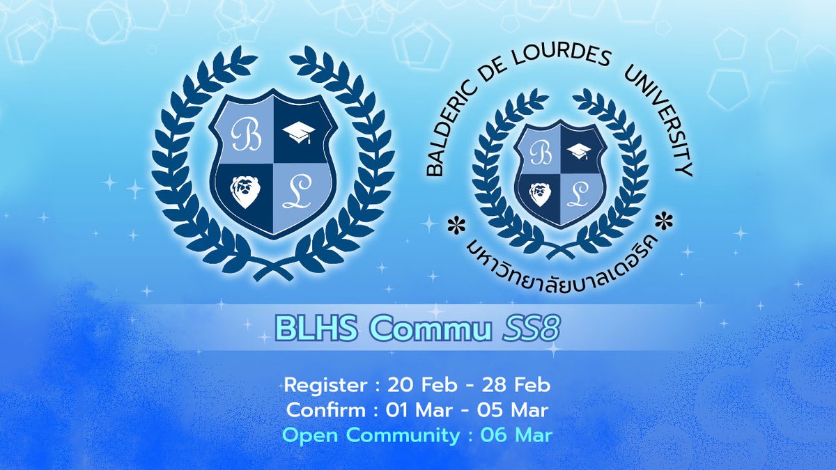 BLHIGHSCHOOL1's tweet photo. ประชาสัมพันธ์ซีซั่นใหม่ #BLHS #BLU #BLHS_ss8

รับสมัคร : 20-28 ก.พ
ยืนยันการสมัคร : 1-5 มีนาคม
เริ่มเล่น : 6 มีนาคม https://t.co/VlQgpOYixH