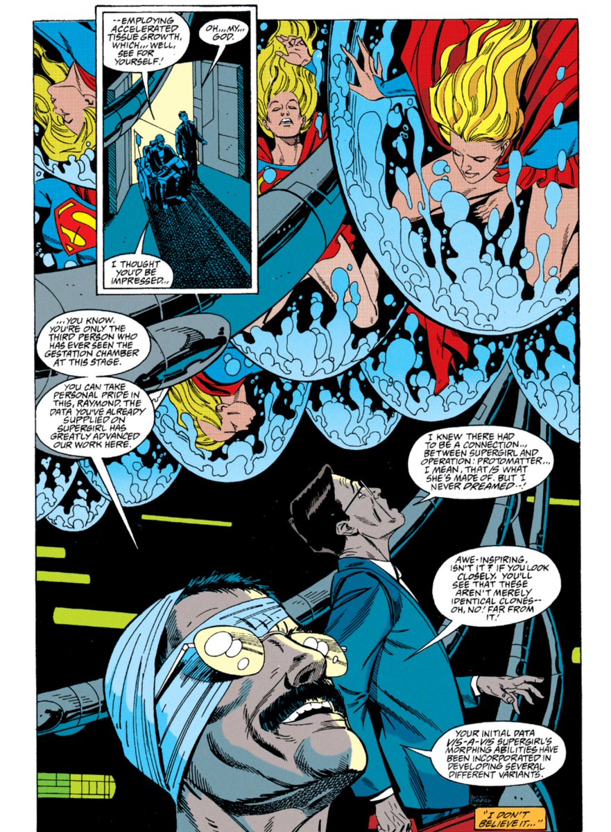 2). Supergirl uses her shape changing powers to replace Eller on his scheduled visit to the secret LexCorp facility, Adirondack One. There, she learns first hand from Dr Happerson that he and Lex have been growing an army of Supergirl clones