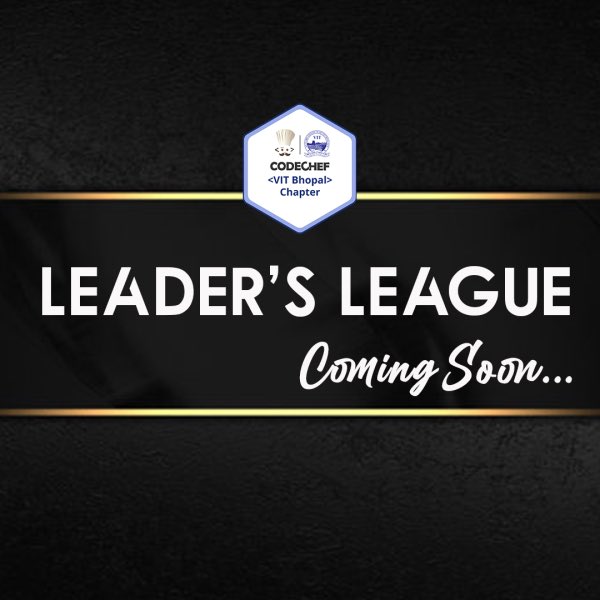 codechefvitb's tweet image. Do you smell a new dish in the Oven?🎛
Well you are not alone!!🔥
We are ready with something even more special 🎁
Stay tuned to find out more about **Leaders’ League**