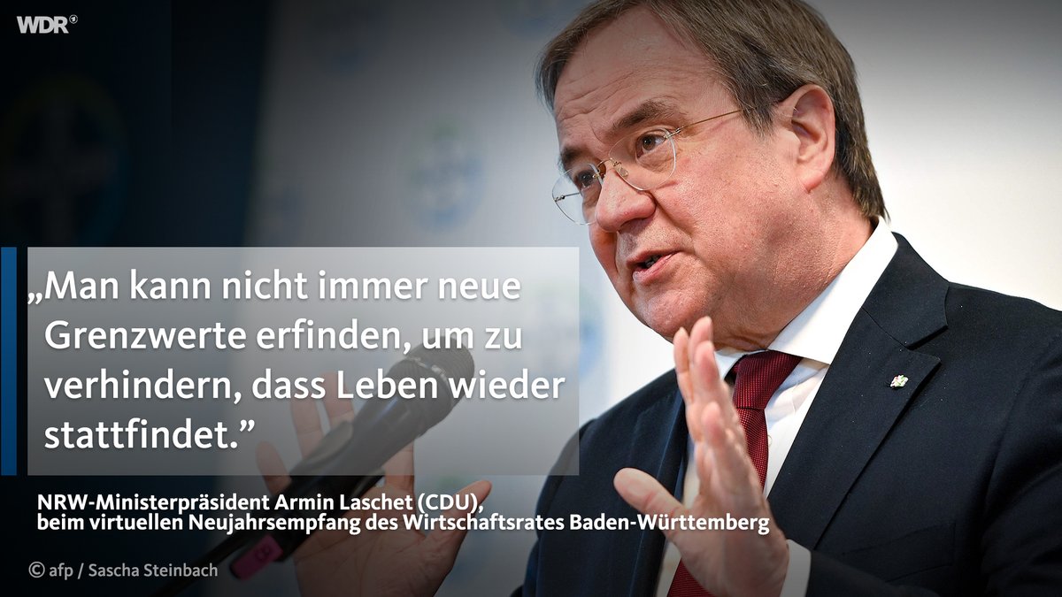 WDRaktuell's tweet image. .@ArminLaschet warnte  beim Neujahrsempfang des Wirtschaftsrates Baden-Württemberg davor, sich auf #Inzidenzwerte zu versteifen, wenn es um Lockerungen der #Corona-Maßnahmen geht.