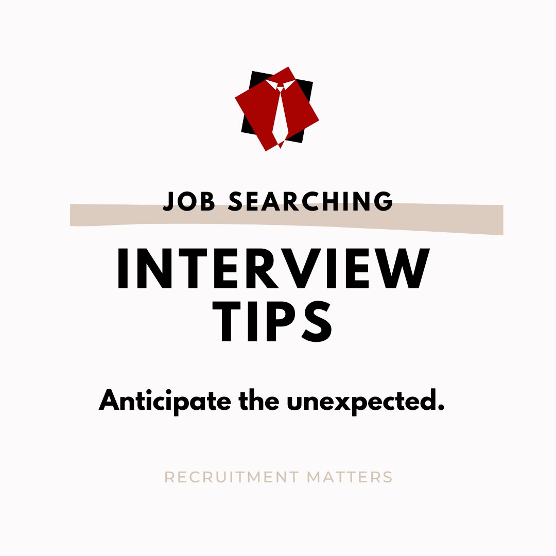 Let us fill you in on an interview tip everyone should know 📣

ANTICIPATE THE UNEXPECTED: You may be asked about your weaknesses, or about a time you failed. You might get asked a follow up question that seems to come out of left field, don't let it throw you.