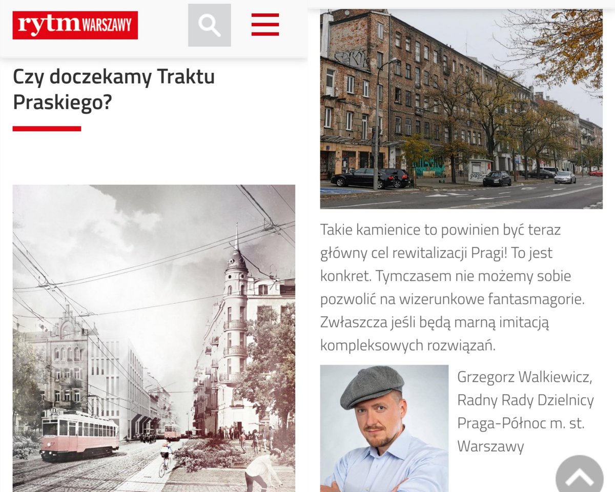 Dziś o tzw. "Praskim Trakcie Książęcym". Kamienice, zagrożone do niedawna dziką reprywatyzacją, powinny być teraz głównym celem #rewitalizacjaPragi! Nie możemy sobie pozwolić na wizerunkowe fantasmagorie. Zwłaszcza jeśli są imitacją kompleksowych rozwiązań rytmwarszawy.pl/felietony/czy-…