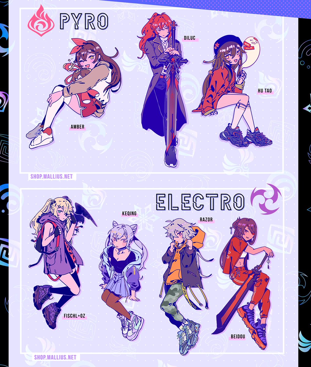 ??genshin drip charms!!!!!!!!!!!!??
i had a bunch of fun working on this >:D a streetwear genshin charm set ft. 23 characters w/ matching rubber strap!

pre-orders are until ⚠02/22 & will come with an exclusive clear sticker sheet+postcard bonus! 
??https://t.co/25gyzY7mxA 