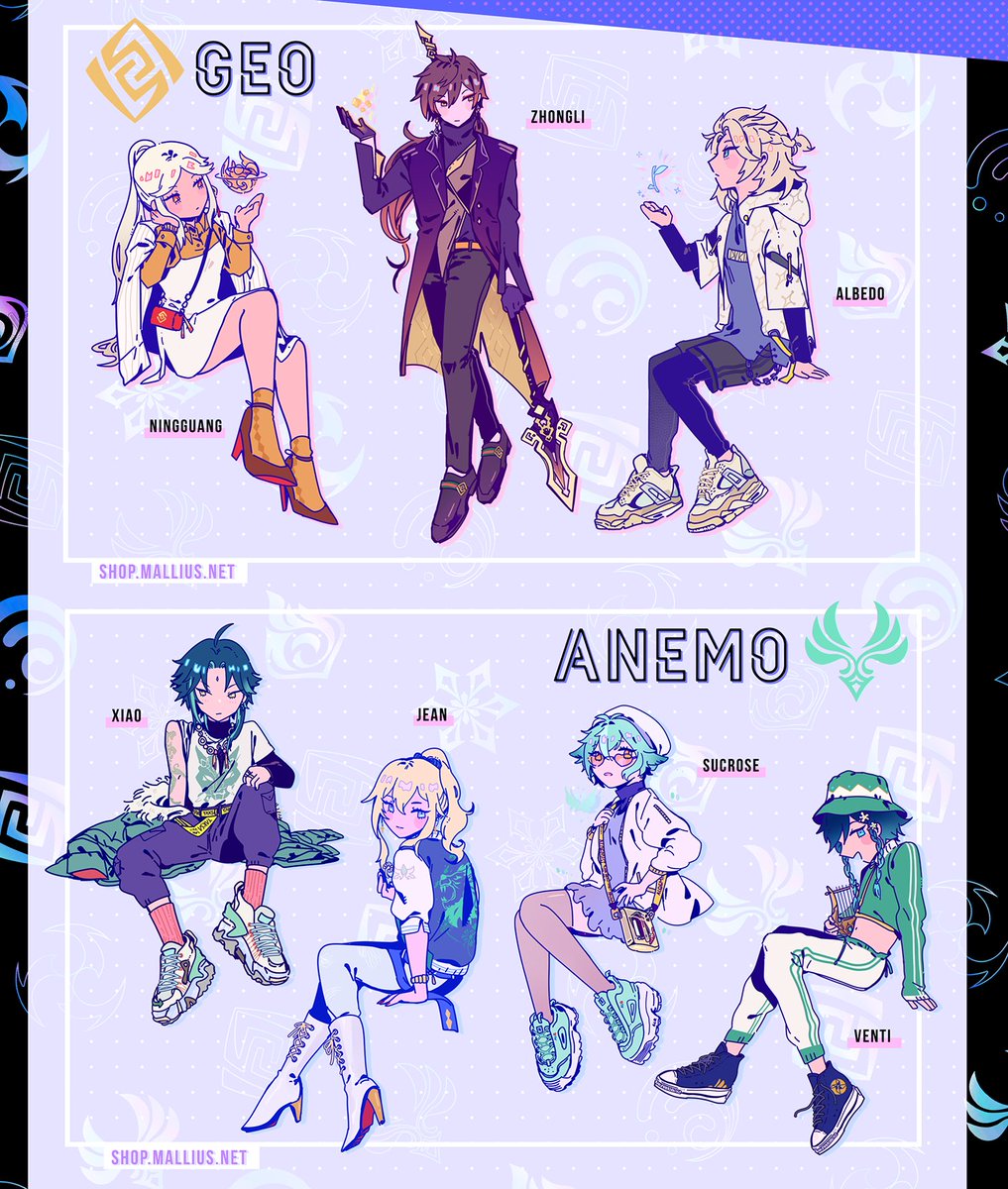 ??genshin drip charms!!!!!!!!!!!!??
i had a bunch of fun working on this >:D a streetwear genshin charm set ft. 23 characters w/ matching rubber strap!

pre-orders are until ⚠02/22 & will come with an exclusive clear sticker sheet+postcard bonus! 
??https://t.co/25gyzY7mxA 