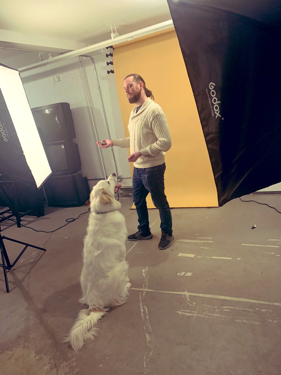 Did a photo shoot/headshots with <a href="/DragonsEvoke/">EvokeDragons</a> for our D&amp;D business. Was super fun! Am still awkward as heck when it comes to getting photographed. But I know that they will turn out great. We had a super awesome photographer! And here’s a behind the scenes. Good doggo! #dnd