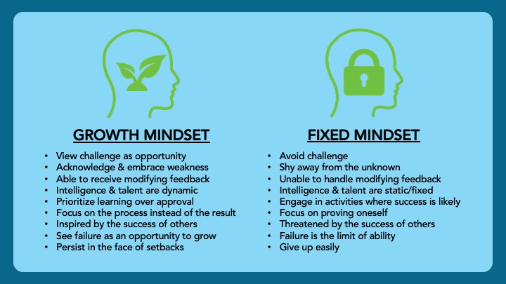 3/ The first thing to do is instill a  #GrowthMindset on your team. The growth vs. fixed mindset dichotomy was popularized by Dr. Carol Dweck, PhD through her book – Mindset. It is a great read/listen. Below is a quick summary: