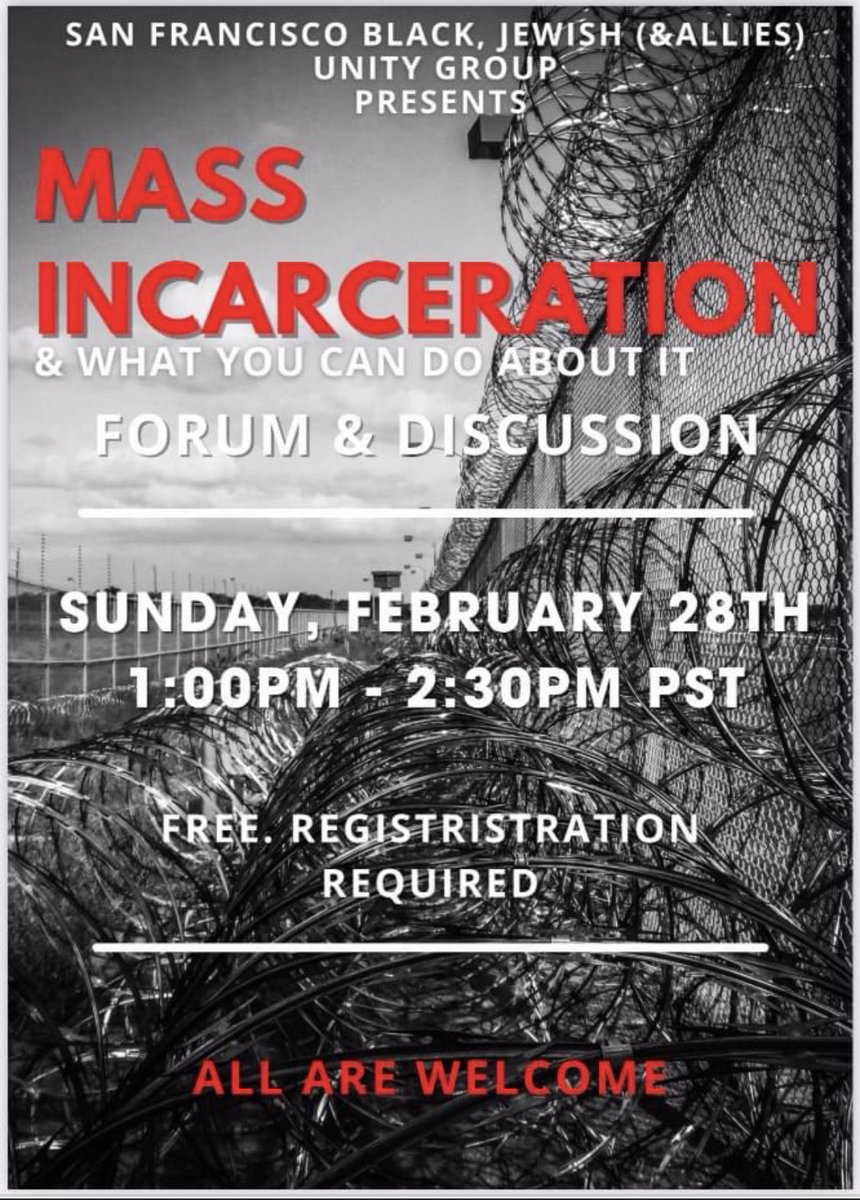 sf_unity's tweet photo. Mark your calendar for our upcoming forum on #massincarceration and the #CriminalJustice system. Visit our website to learn more. https://t.co/t2Y4qB4LGh