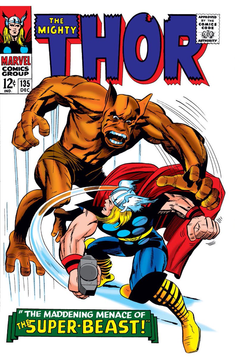 Thor #135-Dec 1966-Still battling on the secluded #Wundagore Mountain, The #GodOfThunder is forced to ally with a genetic mastermind to subdue a strange creation gone awry. https://t.co/SVaaeOPoEY