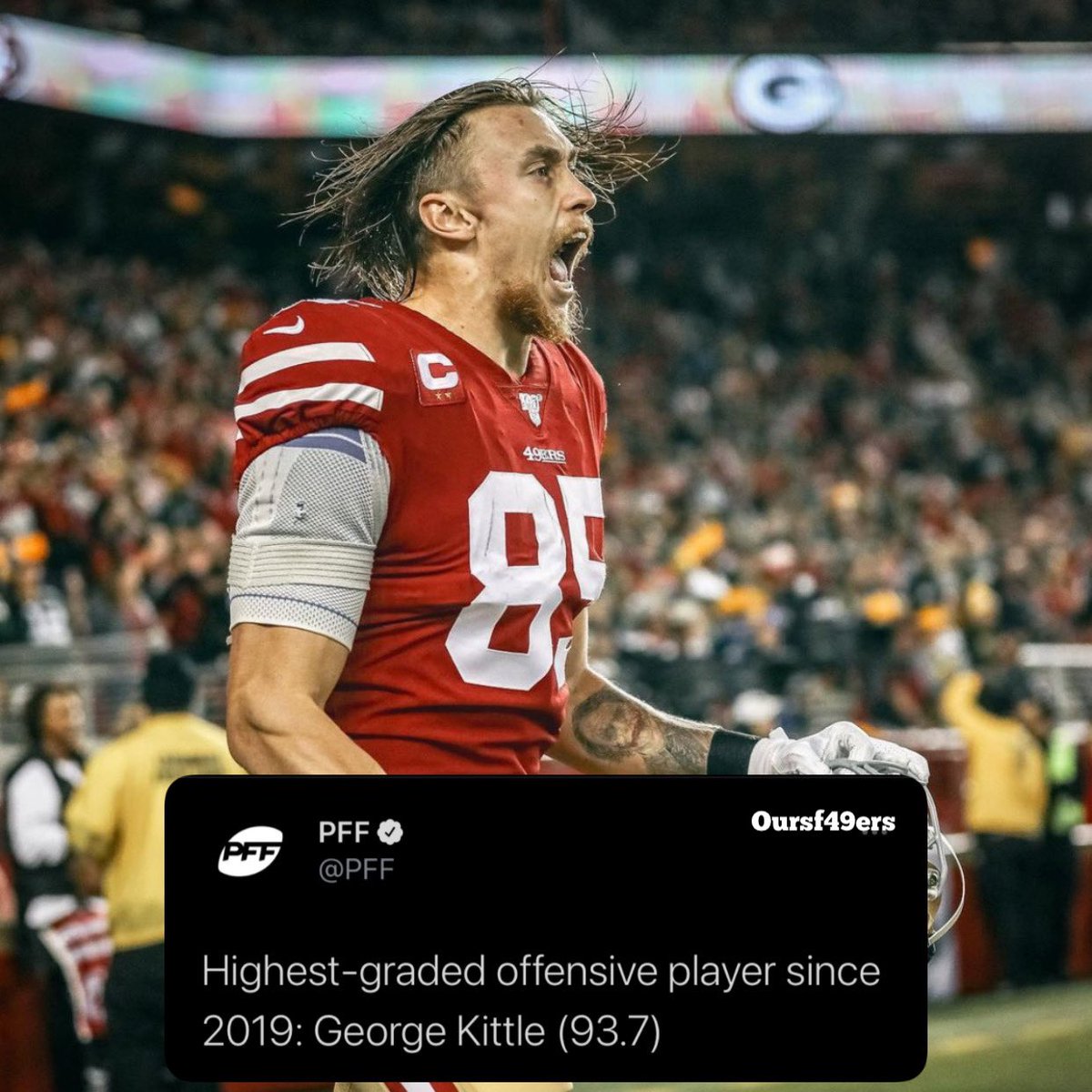 OurSf49ers_'s tweet photo. George Kittle = TE 1 😤💪🏽 

#49ers | #FTTB https://t.co/7A41oUJ1BG