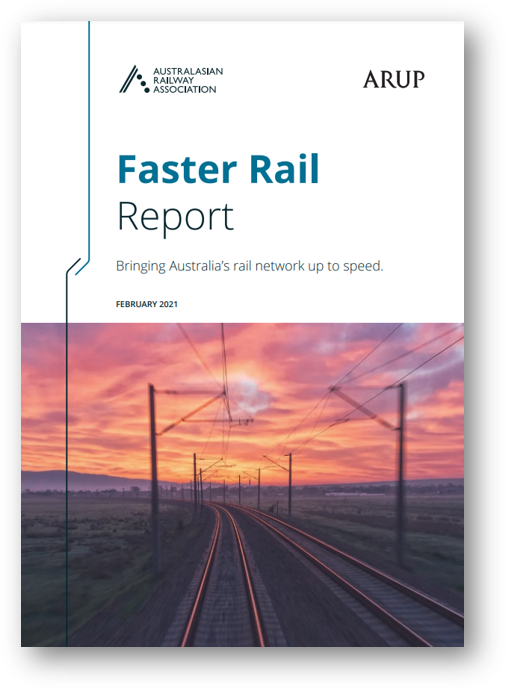 AustRail's tweet photo. Today we released our Faster Rail Report, prepared by @ArupAustralasia. Read the full details: https://t.co/XrRT1PgNL4 #ARAinsights #austrail #research #fasterrail https://t.co/a1NxFkmR5g