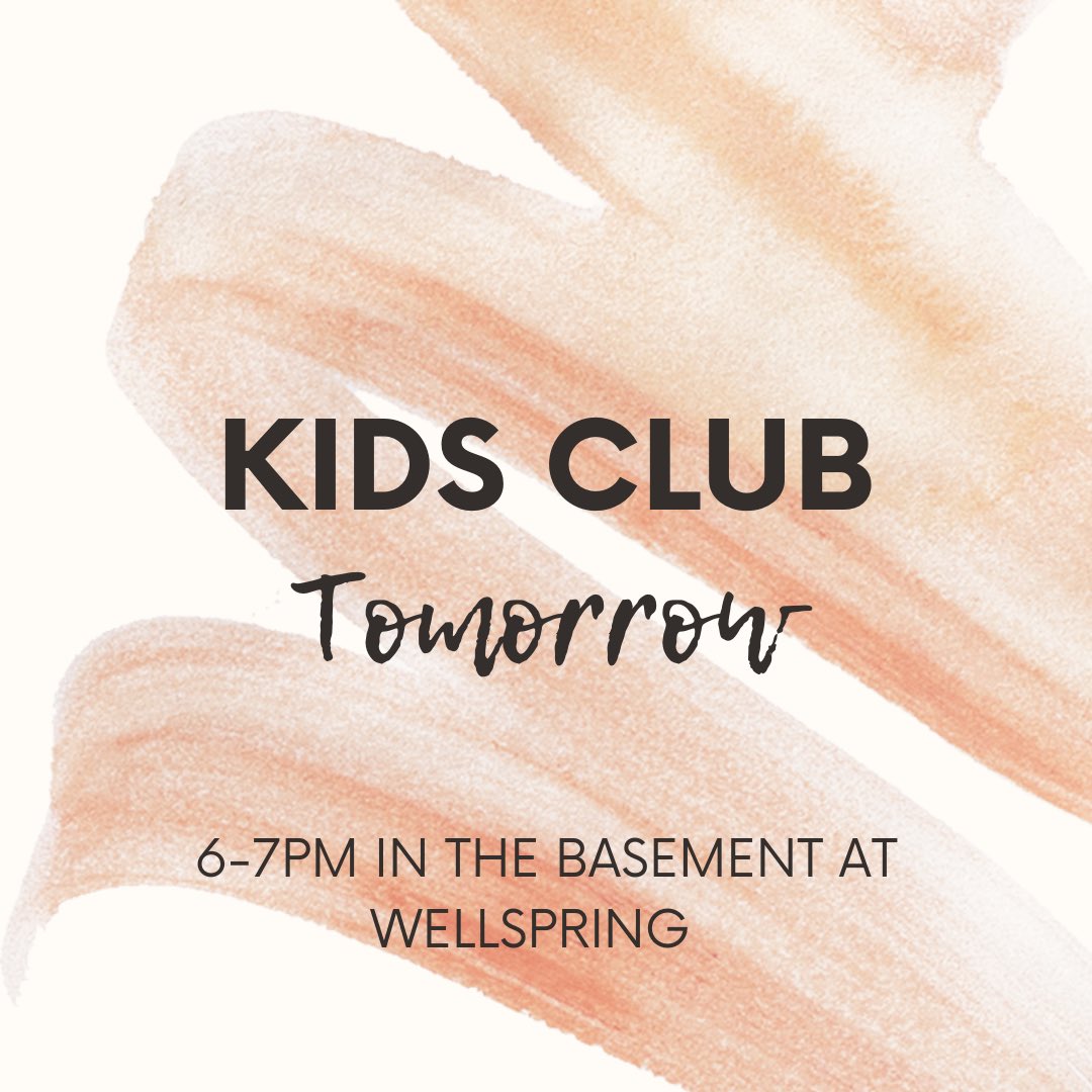 WellspringSTJ's tweet image. Despite school being cancelled, kids club IS HAPPENING!!! Tomorrow night 6-7pm!