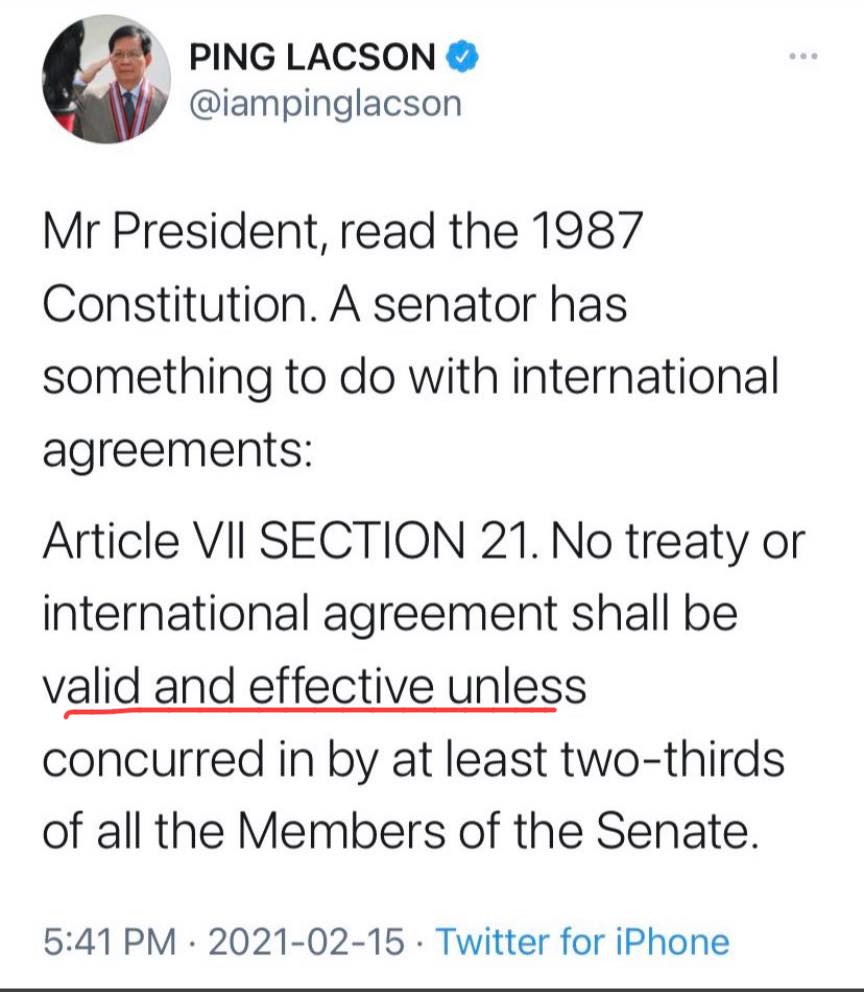 AnnaMalindogUy's tweet image. Something that Sen. Lacson and the likes of him has to ponder as well I guess on the issue surrounding the MDT and VFA. 
#ProPh