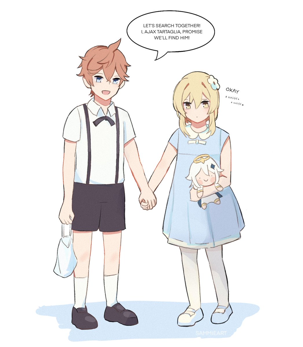 childhood au where small lumine accidentally gets separated from her onii-chan.. #chilumi #ChilumiWeek2021 