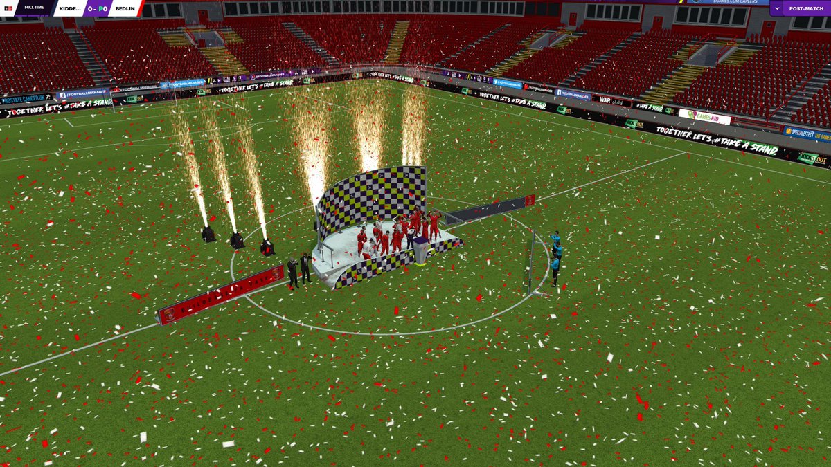 Season 4: The Double. An incredible season saw us easily crowned league champions, as well as the FA Vase winners in dramatic style via a penalty shoot-out at Wembley! Next stop on the promotion train, the Northern Premier League (Tier 7). Top Scorer: Graham Dodds (28).
