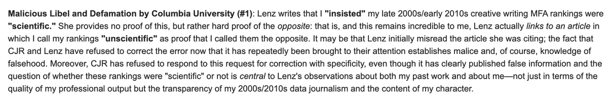 17/ Malicious Libel and Defamation by Columbia University (#1)