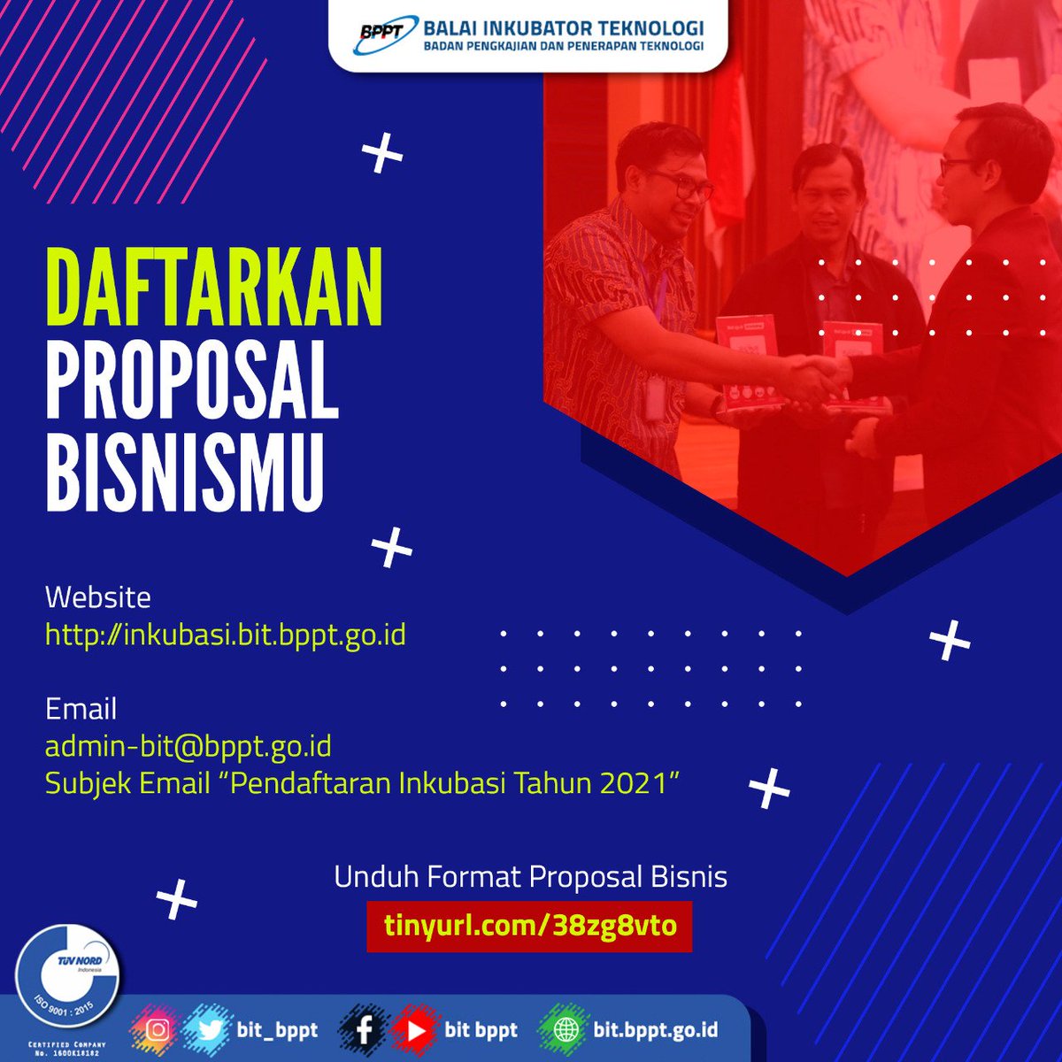 bit_bppt's tweet image. Ayo daftar segera menjadi tenant BIT! Kami tunggu sampai 28 Maret 2021 ya, Technopreneurs!

#bppt #bppt_ri #balaiinkubatorteknologi #bit_bppt #technologybasedbusinessincubator #technologybased #businessincubator #incubator #incubation #inkubasibisnis #startups #umkm #bisnis