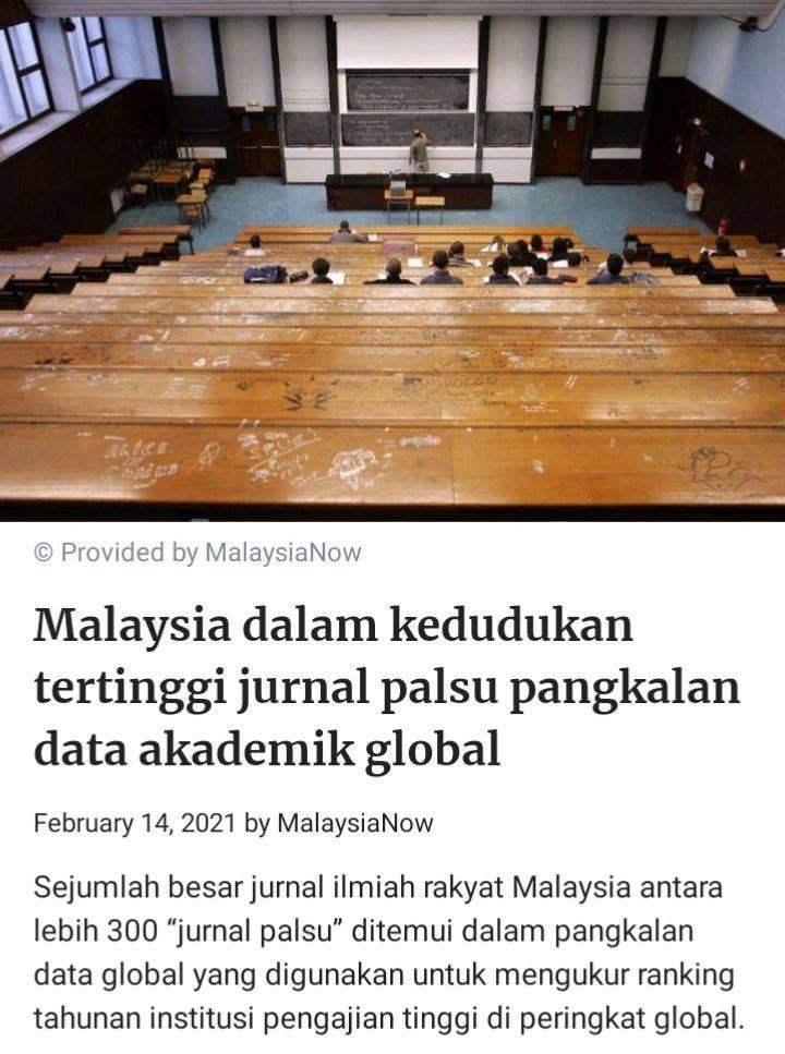 تويتر Wafiq Azman على تويتر Beberapa Hari Lepas Sebuah Laporan Menyatakan Malaysia Berada Di Kedudukan Kelima Daripada 20 Negara Paling Aktif Menerbitkan Jurnal Palsu Predatory Journals Https T Co Fjqlvpq3bc