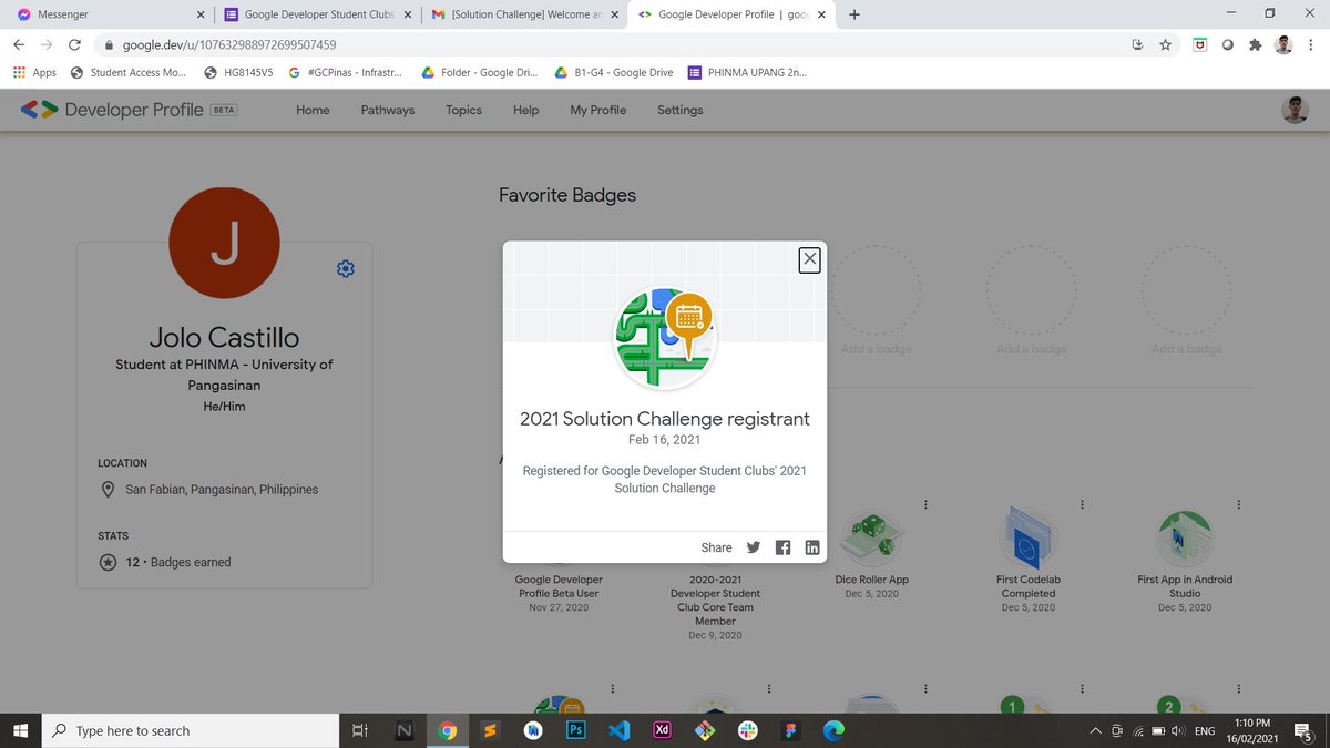 jolo_castillo's tweet photo. #DeveloperStudentClubs 2021 Solution Challenge! https://t.co/Vj7Gpp54q5