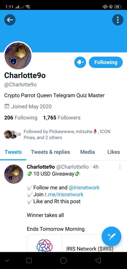 GalosHilda's tweet photo. @Charlotte9o @irisnetwork Goodluck everyone, hoping to win🙏 https://t.co/Ga49RxjgaC