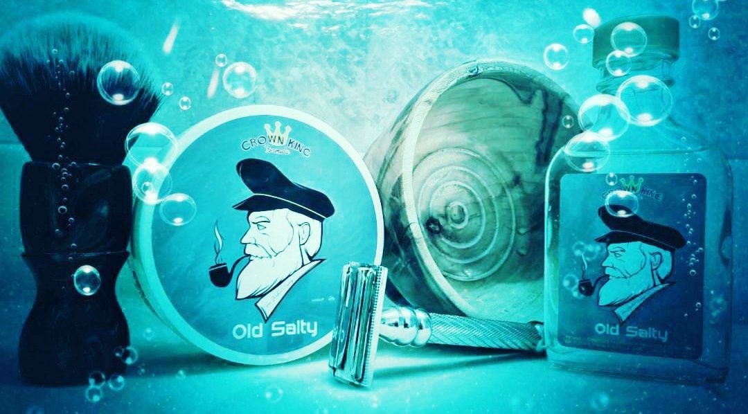 #MaritimeMonday #SOTD with 'Old Salty' Shaving Soap & Aftershave with prototype DE razor all by @Douglas_Smythe ~ Bowl & brush by Colorado Razor Designs #WetShaving #ArtisanSoap #ShaveOfTheDay #ThreePassDaily