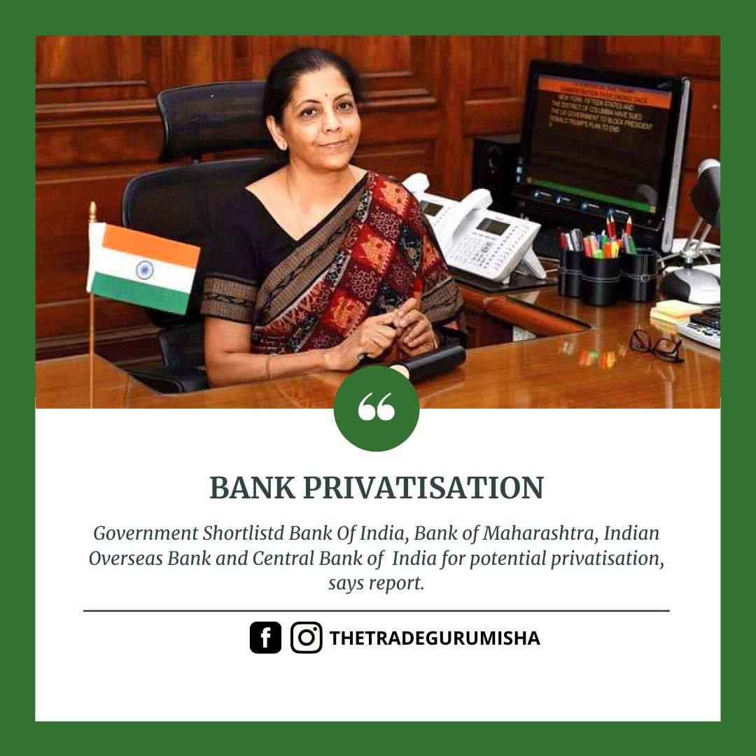 MishaJoshi7's tweet photo. Which Other bank should also be privatised??

#SaraswatiPuja #bankprivatisation #BasantPanchami #ModiJiPrideOfIndia #tuesdayvibe @nsitharaman @BankofIndia_IN @FinMinIndia https://t.co/ppOuebgump