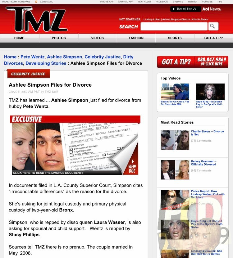 ashlee simpson filed for divorce from pete wentz after less than three years of marriage: