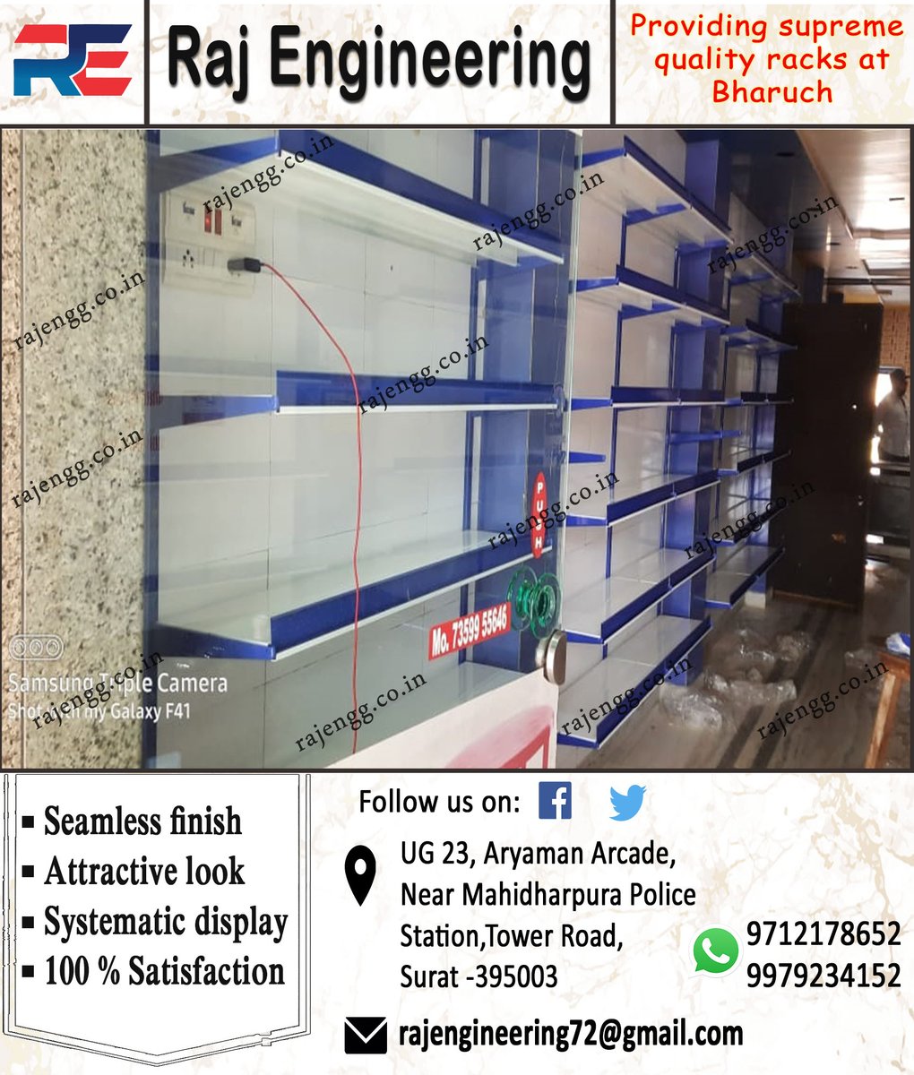 RajEngineering_'s tweet photo. #rajengineering #olx #facebook #racks #best #product #Supermarket #ideal #trusted #customer #advertising #business #twitter #Google #Surat #kosamba #Bhestan #Udhna #Ankleswar #Bharuch #pandesara #Althan #Valsad #Kim #Vapi #Billimora #Bardoli #Navsari #Baroda #Gujarat #India https://t.co/c7nRTYyIkr