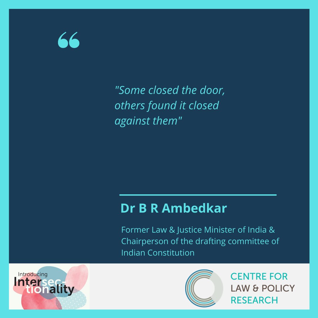 CLPRtrust's tweet photo. In our course on ‘Introducing Intersectionality’, we read Dr Ambedkar’s essay, “Caste in India: Their Mechanism, Genesis, Development”.
#Knowledgeseries
#IntroducingIntersectionality
#antidiscrimination
#Equality
#justiceforall
#CLPR
(1/3) https://t.co/oZAUnhg8qn