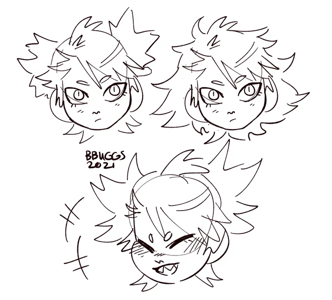 some krbk babies designs that i scribbled out between commission work - the boy's special interest is rocks and the girl is a diva like her dad lmao 