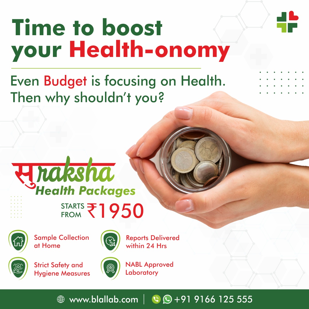 Time to focus on your 'Health-onomy'.

Avail a Suraksha Health Package and Get Tax benefit upto Rs.5000 U/S 80D.

BOOK HERE: bit.ly/SurakshaHP

#bookatest #Healthcheckups #Taxbenefit #bookahealthpackage #NABLLAB #SaveHealthTax #DrBLalClinicalLab #Healthbudget2021 #Jaipur