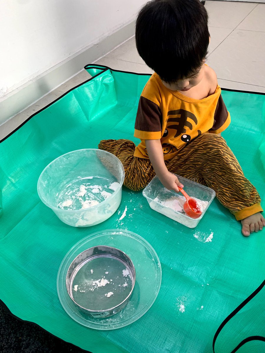 1. OlafScoop some flour and let them play. Thats it. Kids enjoy the texture of this kind.But be prepared for your house to be all white like its snowing or something...Thank God for the waterproof carpet, less hassle for the clean up. Link:  https://shopee.com.my/product/218604023/4023819446?smtt=0.101900818-1613017817.9
