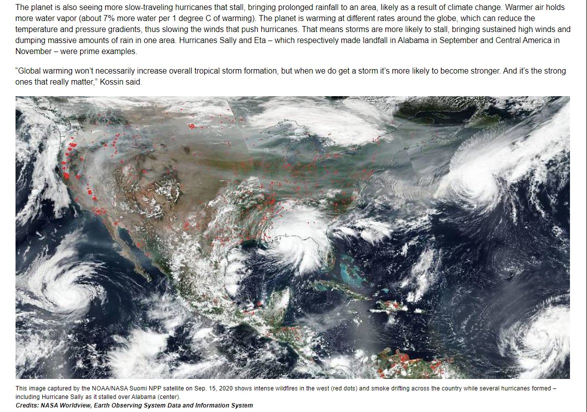 Note the "elbow up" for the last 200 years. That is known as the Hockey Stick (doctored data). To be fair, we did come out of the Little Ice Age.But there are non-sequiturs - this one connecting warm air with loaded hurricanes lingering and California wildfire plumes.