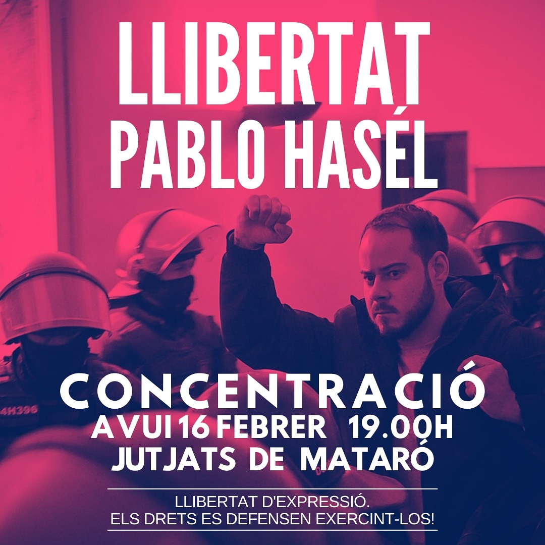 ⚠️CONVOCATÒRIA URGENT⚠️

Davant la detenció i imminent empresonament d'en Pablo Hasél responem juntes!

Ser comunista i dir veritats com a punys no és cap delicte! ✊🏽