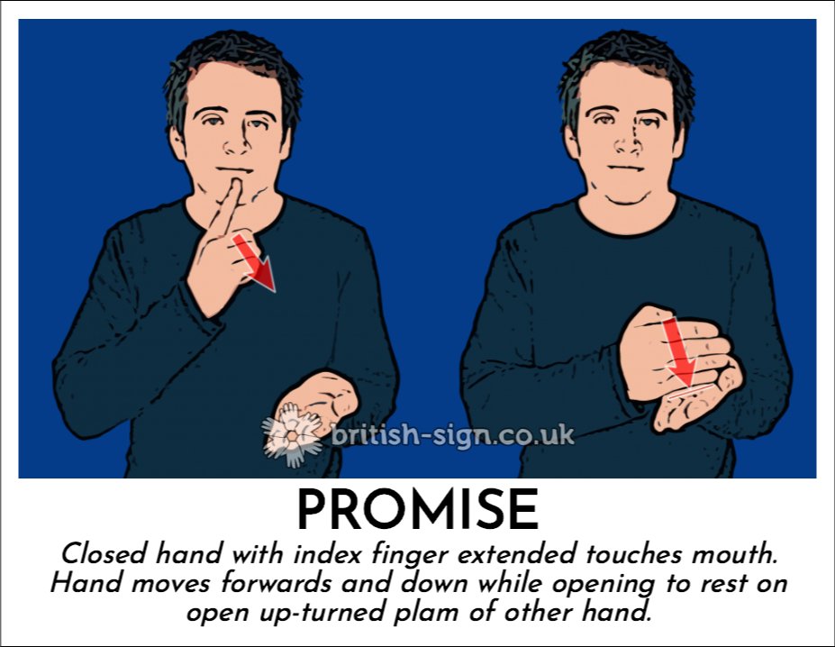 Today's #BritishSignLanguage sign is: PROMISE - #BSL - learn sign language online at british-sign.co.uk