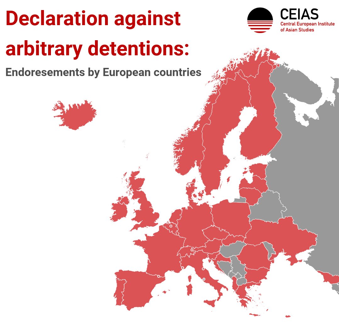 Yesterday, on Canada's initiative, 58 states & EU endorsed Declaration Against  #ArbitraryDetention in State-To-State Relations. Declaration is largely seen as reaction 2  #China's use of arbitrary detentions in politics, e.g. of Canadian nationals  #MichaelKovrig and  #MichaelSpavor