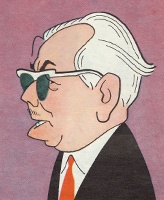 1. Au détour d’une recherche de doc je découvre l’artiste soviétique Yuliy Ganf (1898-1973), qui publia souvent dans Krokodil. Connu notamment pour son image de la paix chassée du paradis par le plan Marshall (20/7/50). Mini-fil avec les images trouvées ici et là sur le web.