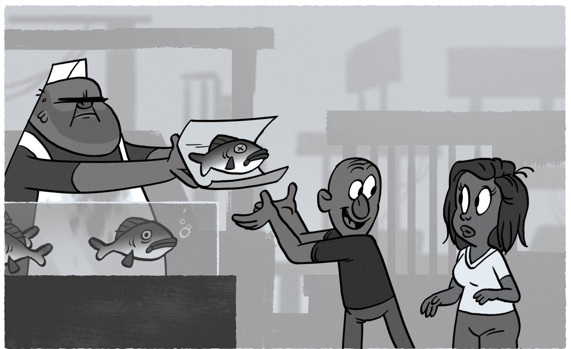 Color is hard. Value is one way to reassess your work. Are your values separating in clear ways that tell your story? Have you grouped your values clearly? Is there value hierarchy to guide the audience's eye to where you want it?