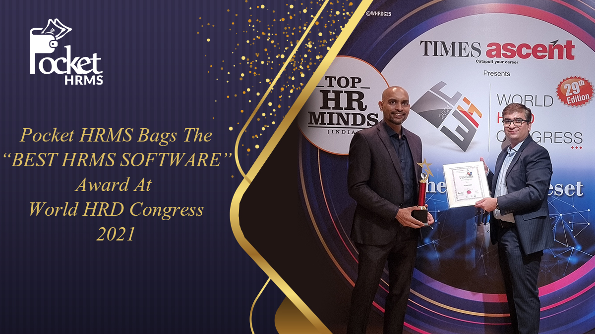 PocketHRMS's tweet image. India’s leading cloud-based HR software, Pocket HRMS, has been awarded as the ’#BestHRMSSoftware’ at the World HRD Congress.
On this very occasion, we would like to &quot;Thank You&quot; for the support and immense contribution. 

#PocketHRMS #HRMS #WorldHRDCongress #HumanResources