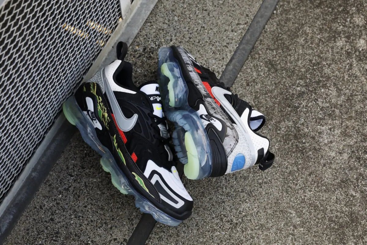 Fullress Ar Twitter 国内 2 18 発売 Atmos 店頭 ドレスコード抽選 Air Max 90 Warhawk Air Max 95 などのフォルムを継承したデザインをアッパーに採用 ナイキ ナイキ エア ヴェイパーマックス エヴォ Nrg ワットザ Nike Air Vapormax Evo What The