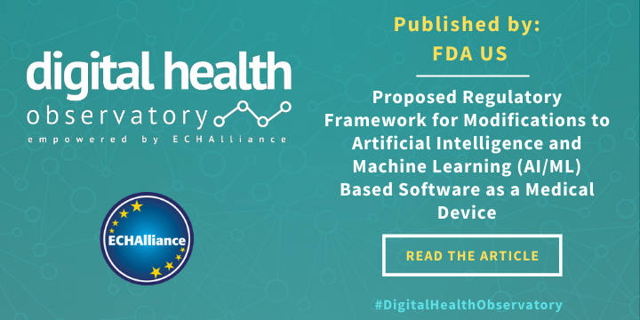 ECHAlliance's tweet photo. #Digitalhealthobservatory 🔖
Read the latest article "Proposed Regulatory Framework for Modifications to #ArtificialIntelligence - #MachineLearning - Based Software as a Medical Device" published by @US_FDA Food & Drugs administration
▶️https://t.co/3NWI9BQxTN https://t.co/QQULMKaUqQ