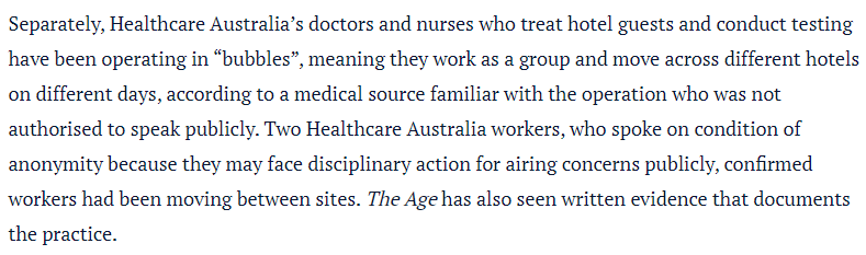 If this 'medical source' was working in HQ then the article would state so. A HQ worker would be a first hand witness that strengthens the claims. Such a statement from a HQ worker would threaten to end Dan Andrews. A source that is 'familiar' with the operation means nothing.