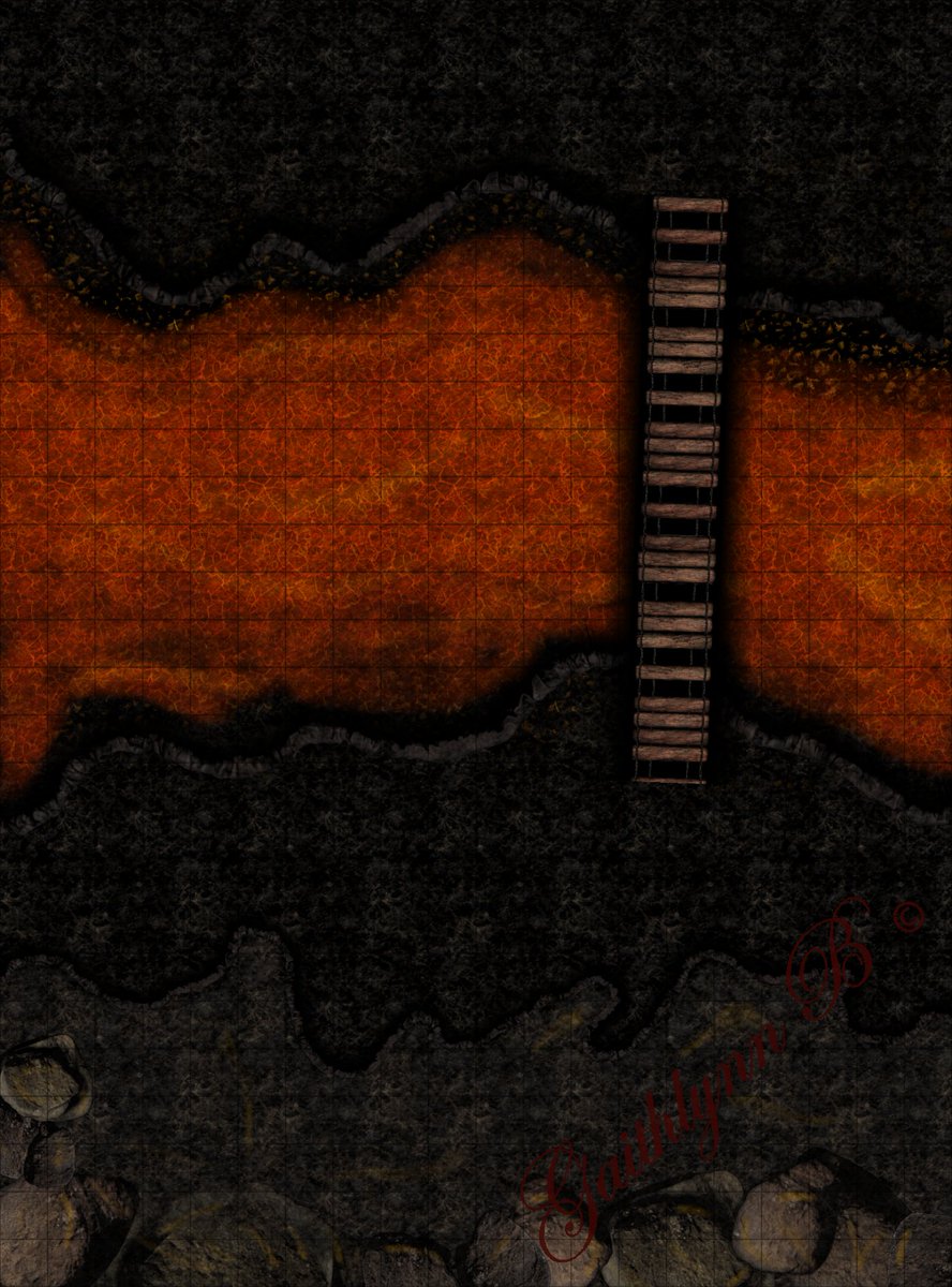 TmapsT's tweet image. Opt in! @DnDClericHorgar 

A cave map, with a nice and certainly 'sturdy' bridge. What could go wrong?

#roll20 #dnd5e #encountermap