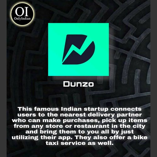 OnlyIndianOI's tweet photo. Follow @DunzoIt for more Info
Also follow @OnlyIndianOI  to know more indian apps and brands.
IG : onlyindianoi
FB : OnlyaindianFb
#dunzo #dunzoit #delivery #convienient #oi #onlyindia #proudindian #facts #history #amazingfacts #amazing #didyouknow #doyouknow #india #indian https://t.co/wlQljQ6Wa1