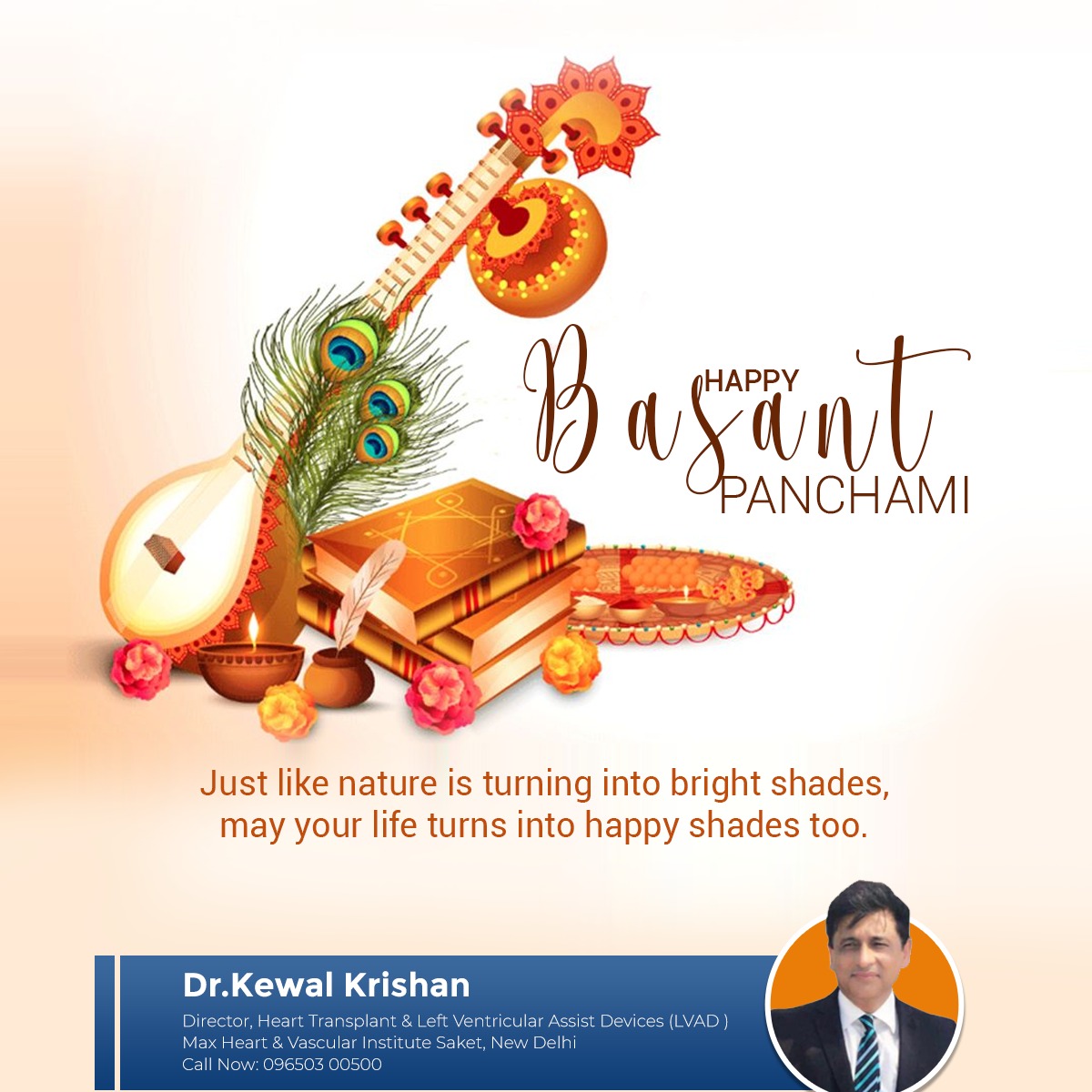 drkewalkrishan's tweet photo. "Warm wishes to you and your family on Saraswati Puja. Let there be light, love, and peace. Happy Basant Panchami.

#DrKewalKrishan #BasantPanchami https://t.co/tZdcB0ceTW