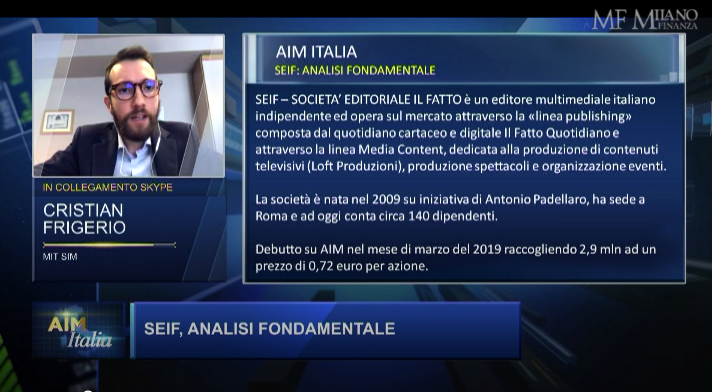 Analisi fondamentale sintetica di SEIF - Societa Editoriale Il Fatto, editore multimediale italiano indipendente. <a href="/fattoquotidiano/">Il Fatto Quotidiano</a> 
#classcnbc #analisifondamentale #aimitalia #ilfattoquotidiano

video.milanofinanza.it/classcnbc/aim-…
