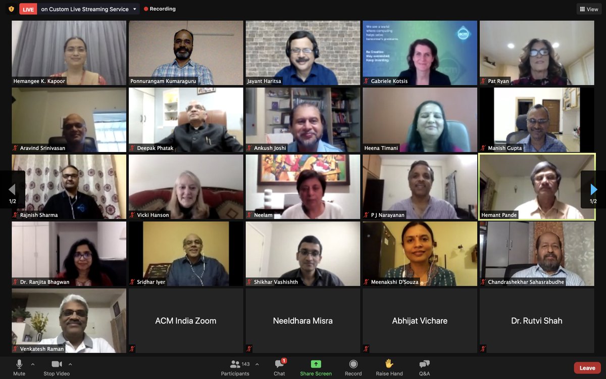 ponguru's tweet image. #ACMIndia technical bonanza last week! ACM-W, ARCS, & Annual event, with 👌😍 speakers including Dr. Edwin Catmull, Turing Award Winner; Kurt Mehlhorn, Director MPI @maxplanckpress & many more 😍😍 2 interact with Dr. Gabriele Kotsis, President @TheOfficialACM 😍😍 #CouncilGiri