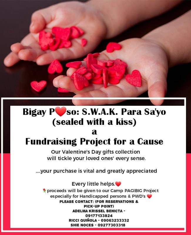 jci_cgl's tweet photo. Grateful to all the people who supported our Bigay Puso: S.W.A.K Para Sa'yo fundraising Project for a cause. It means a lot specially to our benefiary, PWD's and Handicapped. God Bless your heart po! 💖
#JCICampPAGIBIG
#JCIPhilippines
#JCICandonGoldLeaf
#MoreForOthers https://t.co/4Lf1o0H7JR