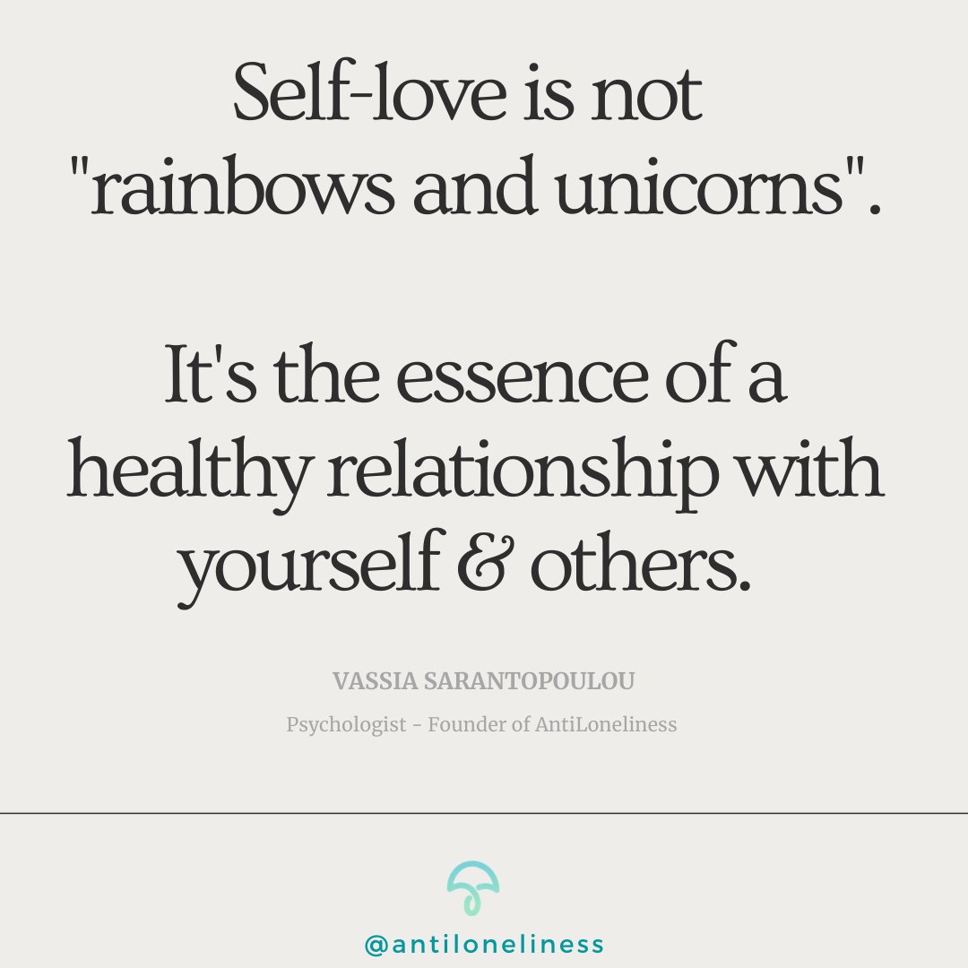 Self-love is a healthy, more compassionate and more balanced relationship with yourself.
And when you learn to listen to your yourself with empathy, compassion, respect and understanding, you will unavoidably do the same with others and expect nothing less from them. 

#selflove