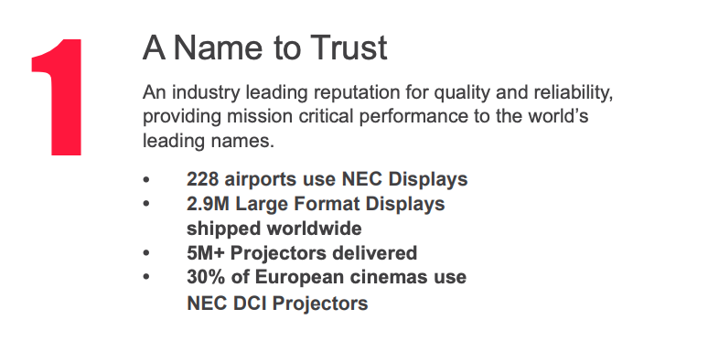 SharpDisplay's tweet photo. What makes us different? It's not just our towering #reputation in the industry but that we live up to it with outstanding #quality & reliability. π Learn more about the Sharp/NEC Difference:
https://t.co/Eh9GPJ6QSi #NECQuality https://t.co/ir9H4LKV1U