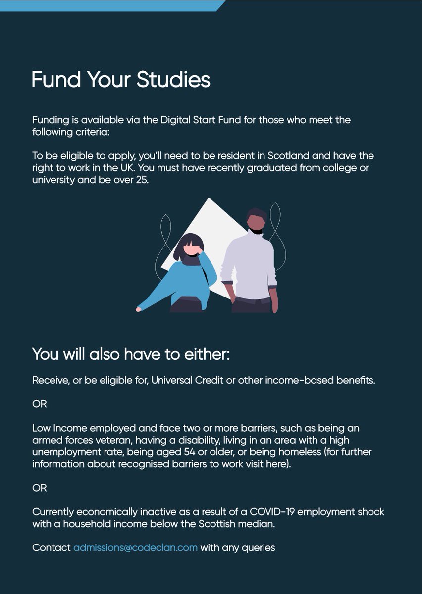 sdsnetsl's tweet photo. Do you know anyone who might want to do this course replies direct please, I'm just your virtual postman.

@CodeClanScot have full and part time training opportunities for people aged over 25 with disabilities resident in Scotland.

Registration to be completed by 08.03.2021 https://t.co/Gdf374pYHd